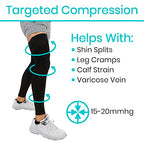 Vive Full Leg Compression Sleeves for Men & Women (Pair) - Knee, Calf, & Thigh Support Brace Wrap for Basketball, Football, Wrestling - Footless Long Running Accessories for Shin Splints (Small)
