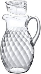 Amazing Abby - Bubbly Whirly Grand - Plastic Pitcher (96 oz, 3 Quart), Clear Water Pitcher with Lid, Fridge Jug, BPA-Free, Shatter-Proof, Great for Iced Tea, Sangria, Lemonade, Juice, Milk, and More