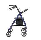 Medline Rollator Walker with Seat, Steel Rolling Walker with 6-inch Wheels Supports up to 350 lbs, Medical Walker, Blue