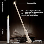 JOIONE Floating Candles with Wand, 12 Pack Halloween Flameless Candles Magic Hanging Taper Candles with Wand Remote, Battery Operated Candles for Halloween Christmas Birthday Party Decor White