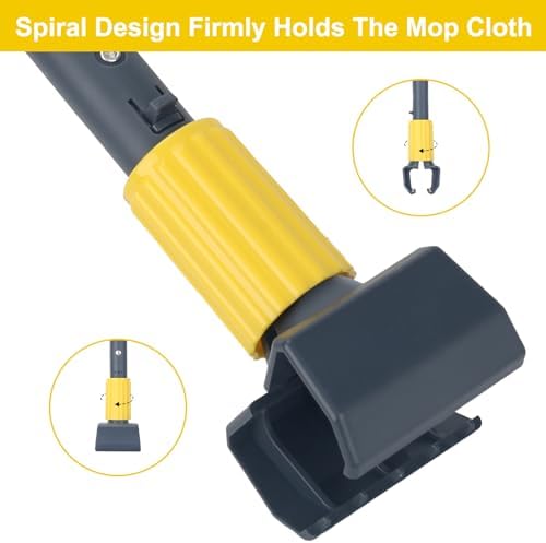 KeFanta Metal Mop Handle Commercial Heavy Duty,58" Industrial Mop Stick with Jaw Clamp,Wet Gripper Mops Head Replacement Holder for Floor Cleaning(2 Pack)