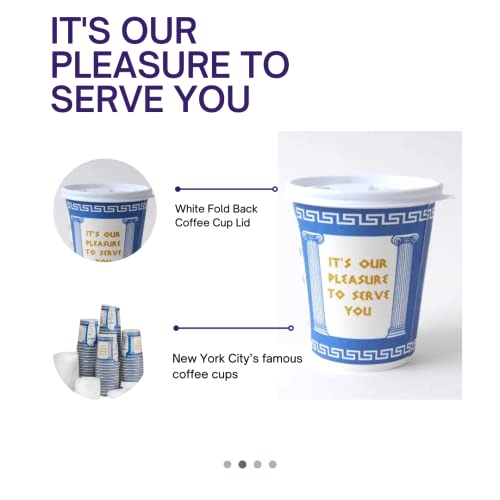 AMAZING GOODS [50 Pack 10 oz NEW YORK Paper Coffee Cups, Disposable Paper Coffee Cup with Lids, Hot/Cold Beverage