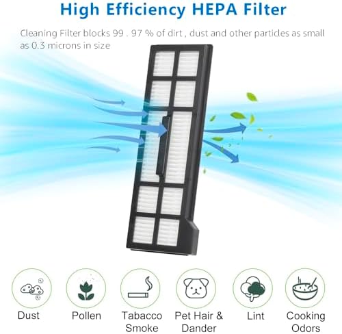 21Pcs X10 Pro Omni Replacement Parts Kit for Eufy X10 Pro Omni Robot Vacuum Accessories, 1 Main Roller Brush, 6 Dust Bags 4 Side Brushes 4 Hepa Filters 4 Mop Pads 1 Screwdriver 1 Clean tool