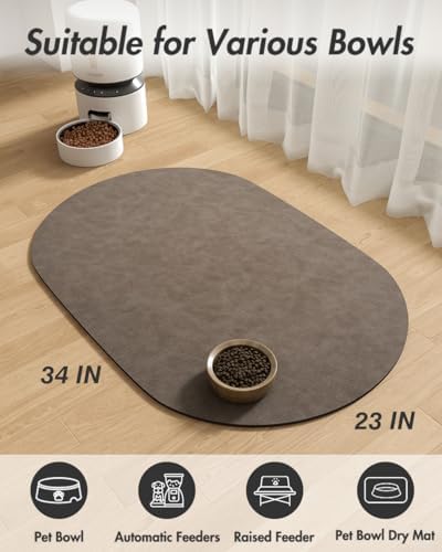 Absorbent Dog Food Mat-Dog Mat for Food and Water Bowl, Quick Dry Pet Food Mat, No Stains Dog Feeding mat, Dog Accessories Pet Supplies Mat-Dog Water Bowl Mat for Messy Drinkers