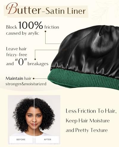 YANIBEST Beanie Hat for Women Men Satin Lined Beanie Hats Winter Hat Womens Cuffed Beanies Knit Skull Cap Warm Ski Hat Unisex