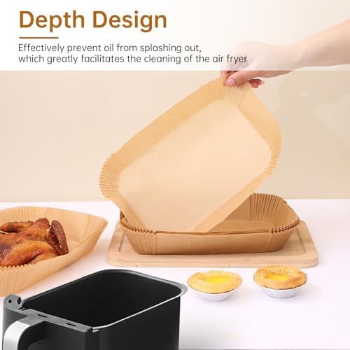 Air Fryer Parchment Paper Liners, 100Pcs Cooking Non-Stick Air Fryer Accessories, Frying Pan, Oil-proof Air Fryers for Ninja DZ201 Air Fryer Baking Roasting Microwave(8.7X5.6IN)