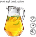 Amazing Abby - Sparkly - Plastic Pitcher (64 oz, 2 Quart), Clear Water Pitcher with Lid, Fridge Jug, BPA-Free, Shatter-Proof, Great for Iced Tea, Sangria, Lemonade, Juice, Milk, and More