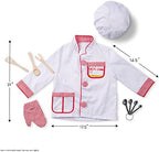 Melissa & Doug Chef Role Play Costume Dress -Up Set With Realistic Accessories Pretend Chef Outfit, Costume For Kids, Toddlers, Ages 3+