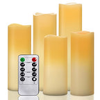 OSHINE Flameless Candles with Remote, Battery Operated Candles with 24H Timer, 5 Pack Led Candles Flickering Realistic, Battery Candles Christmas Gifts, Electric Candle for Home Wedding Holiday Decor