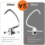 Stainless Steel Dough Hook Replacement for KitchenAid,4.5-5QT Tilt-Head Stand Mixer Attachment,Easy Clean & Heavy Duty (K45 KSM75/85/95/100/150/165/175/180/195)