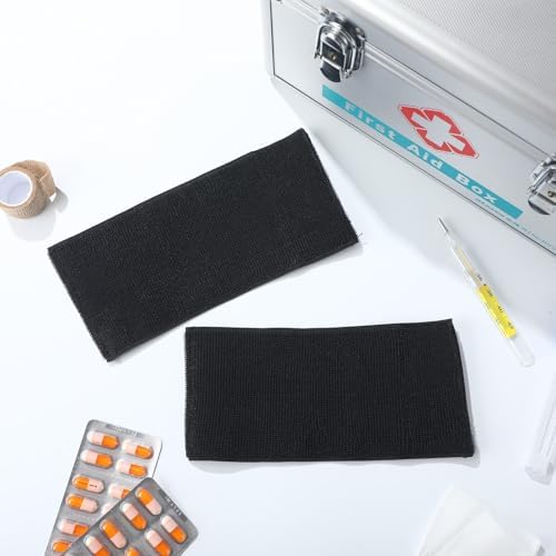 Geiserailie 4 Pcs Extender Strap Reusable Ice Belt Extender Strap Multipurpose Elastic Hook and Loop Extension for Ice Pack Black Back/Knee/Ankle Braces, Vests, Wraps, and Belts(4 x15 Inch)
