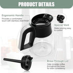 10-Cup Glass Carafe Replacement Compatible with Ninja CM401 CM371 CP301 Specialty Hot & Iced Coffee Makers, Replacement 50 oz Coffee Pot with Brew-Through Lid for Ninja CM300 CM400 CP300 CF091