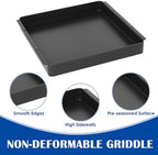 SafBbcue Woodfire Outdoor Griddle Pan for Ninja Woodfire OO100 Series Pizza Oven Accessories, Ninja Woodfire 8-in-1 Outdoor Oven Accessories Ninja Pizza Oven XSKOCTPN Non-Stick Griddle Plate 12" x 12"