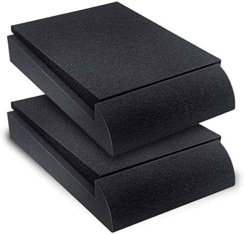 Liquid Stands Studio Monitor Sound Isolation Pads for Speakers 5" High-Density Speaker Foam Pads That Prevents Vibrations Angled Speaker Riser - Acoustic Speaker Isolation Pad for Floor, Desktop