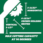 Metabo HPT Compound Miter Saw, 10" Miter Saw with Large Table Saw for woodworking, Power saw with 15-Amp Motor, Accurate Miter Angles, 0-45° Bevel, 24T TCT Miter Saw Blade, Positive Stops, C10FCGS