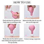 SETROVIC 4 Pieces Glass Silicone Cupping Cups Set Massage Vacuum Suction Cupping Tools Anti Cellulite Lymphatic Therapy Sets for Eyes Body Face Leg Arm Back Shoulder Muscle and Joint Pain (Pink)