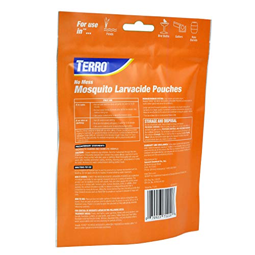 TERRO T1210 No Mess Mosquito Larvacide Pouches - 10 Pouches Included