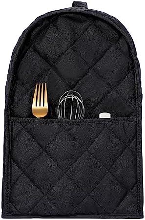 Stand Mixer Cover for KitchenAid 3.5-Qt Artisan Mini/Plus, KSM3311, KSM3316 & All KSM3300 Series Tilt-Head Stand Mixer, 3.5 Quart Dust Cover with Pockets for Accessories. (BLACK)