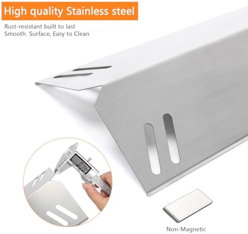 Hisencn Heat Plates for Cuisinart GAS2256AS Gas Grill, Heat Tents Replacement Parts for Cuisinart 2-Burner Gas Grill 2256, Stainless Steel, 2-Pack