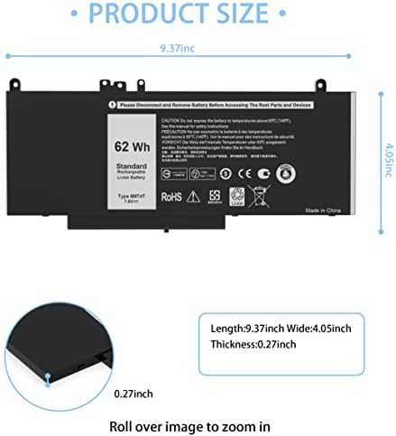 E5470 battery E5570 battery 6MT4T Battery Compatible with Dell Latitude 14 5470 E5470 15 5570 E5570 Precision 15 3510 M3510 Series Notebook Replacement for 7V69Y TXF9M 79VRK HK6DV 07V69Y [7.6V/62Wh]