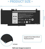 E5470 battery E5570 battery 6MT4T Battery Compatible with Dell Latitude 14 5470 E5470 15 5570 E5570 Precision 15 3510 M3510 Series Notebook Replacement for 7V69Y TXF9M 79VRK HK6DV 07V69Y [7.6V/62Wh]