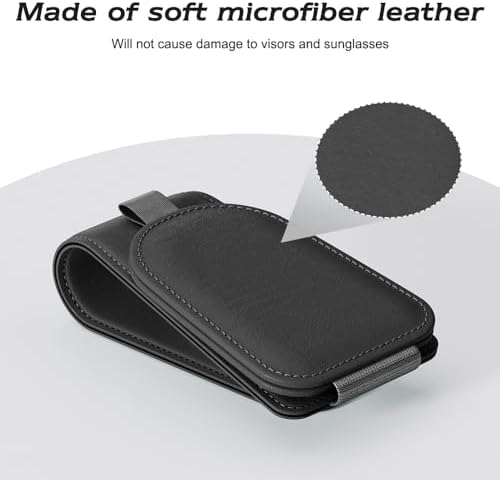 Sotfamily Sunglass Holder for Car Visor, Suede Cloth Magnetic Sunglass Organizer for Car Accessories, 2 Packs, Black