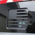 Rear Middle Window American Flag Decal for Ford F150 F250 F350 2015-2019 2020 2021 2022 2023 2024 Back Center Sliding Window Glass USA Flag Vinyl Sticker Exterior Accessories(Matte Black)
