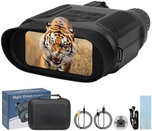 Pro Night Vision Binoculars, Digital Infrared, 4" Screen, 2X Zoom, Essential Outdoor Deer Hunting Accessories, Tactical Gear, Security Goggles, 32GB Card, Multifunction Card Reader, Case