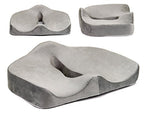 Tektrum Orthopedic Memory Foam Seat Cushion for Back Pain, Sciatica, Coccyx, Tailbone, Spinal Alignment, Hemorrhoids, Prostate, Sitting long hours - Office, Home, Car, Plane, Wheelchair (TD-C-16-GREY)