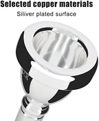 EastRock Standard Tuba Mouthpiece, Silver Plated Tuba Mouthpiece Size 67C4, Tuba Player Replacement Tuba Parts Vacuum Packed