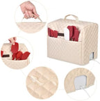 Cover for KitchenAid 3.5 Qt Stand Mixer, for KitchenAid Ice Cream Maker Attachment Stand Mixer 2 Quart, Case with Top Handle, Pockets for Extra Accessories,Beige(Bag Only)