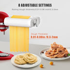Pasta Maker Upgrade 3 in 1 Attachment for KitchenAid Stand Mixers - Includes Pasta Roller/Spaghetti Cutter/Fettuccine Cutter and Cleaning Brush - Kitchen Aid Accessories for Homemade Fresh Pasta