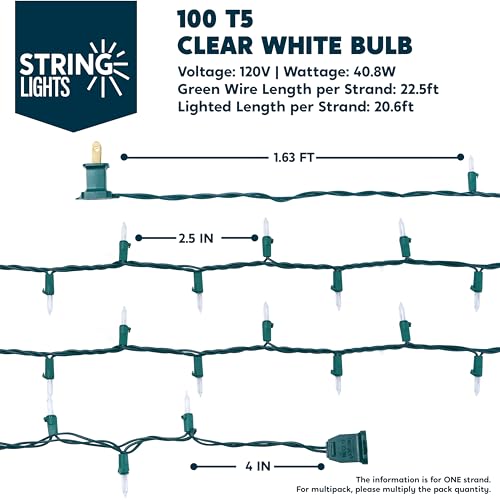 Joiedomi Clear Christmas Lights Outdoor, 200(2x100) Counts 45FT Christmas Tree Lights Indoor, Warm White String Lights, Green Wire Xmas Lights Decorations for Holiday Event Wedding Party Decor