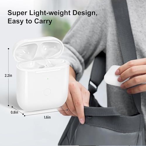 Wireless Charging Case Compatible with AirPod 2 1, Air Pod Charger Case Replacement for Charging Case with Bluetooth Pairing Sync Button, No Earbuds,White