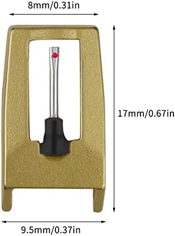Record Player Needle, Upgraded Record Player Cartridge with Diamond Stylus Replacement for Crosley, ION, LP, Phonograph, and More (Gold)
