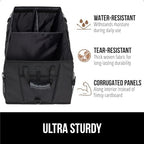 GORILLA GRIP Large Capacity Sturdy Trunk Storage Organizer, Slip and Water Resistant Collapsible Organization Container for Car Sedan or SUV, Multi Compartment Container Box Vehicle Accessories, Black