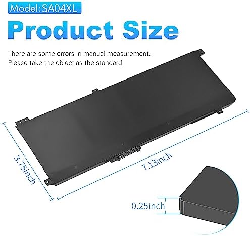 SA04XL Battery for HP Envy X360 Battery Replacement 15m-ds0011dx 15m-dr0012dx 15m-dr0011dx 15m-ds0xxx 15m-dr0xxx 15t-dr100 15m-dr1xxx 17t-cg100 17-cg100 15M-DR 15M-DS Laptop L43267-005 L43248-AC2