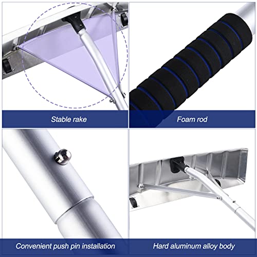 CHANGE MOORE Scratch Free Snow Roof Rake with Wheels for Snow Removal, 4.78’-19.88’ Extendable Aluminum Snow Rake for House Roof, Time-Saving Lightweight Roof Snow Removal Tool with 25" Blade