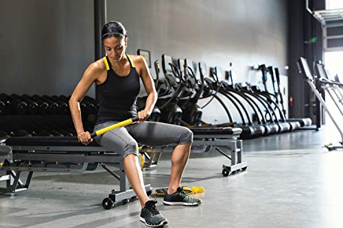 SKLZ Massage Bar Handheld Muscle Roller Massage Stick for Physical Therapy, Original Size , Yellow/Black , 20"