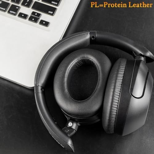 SOULWIT Earpads Cushions Replacement for Sony WH-XB910 XB910N Extra Bass Noise Cancelling Headphones, for Sony WHXB910N Headset, Ear Pads with Soft Protein Leather, Noise Isolation Foam - Black