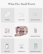 Pocmimut Makeup Bag,Small Makeup Bag Clear Travel Makeup Bag Car Accessories Storage for Women,Travel Essentials Organizers,Pink