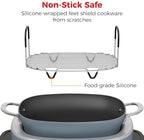 Goldlion Steam and Roast Rack Compatible with Ninja Crockpot Slow Cooker - Stainless Steel Roasting Rack with Silicone-Protected Feet & Handles - Accessories for Ninja Foodi Possiblecooker