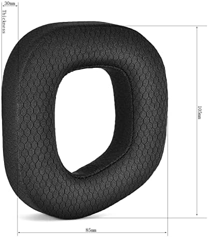 HS80 RGB Thicker Upgrade Quality Earpads - Replacement Ear Cushion Cup Compatible with Corsair HS80 RGB Wireless Headphone, High-Density Noise Cancelling Foam，Added Thicknes (Black Fabric)
