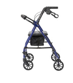 Medline Rollator Walker with Seat, Steel Rolling Walker with 6-inch Wheels Supports up to 350 lbs, Medical Walker, Blue