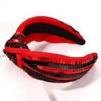 Game Day Knotted Headband Sequin Beaded Football Headband Game Day Sports Wide Top Knot Head Band Hair Accessories Gift