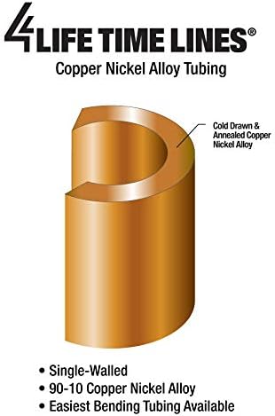 4LifetimeLines 3/16" x 25' Genuine Copper-Nickel Alloy Non-Magnetic Brake Line Replacement Tubing Coil Roll & Fitting Kit, Inverted Flare, Easy to Bend, Corrosion Resistant