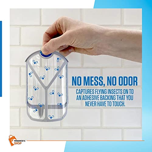 ZEVO Refills Cartridges | Device Sold Separately, White, ZEVO Flying Insect Trap Refill Fly Trap Refill Cartridges + Includes Exclusive Venancio’sFridge Sticker & Sticky Fruit Trap (Zevo 4 Refills)