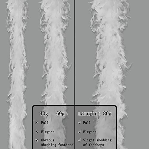 Larryhot 80g Red Feathers Boa - 2Yards Fluffy Boa for Party Bulk,Halloween Costume,Christmas Tree,Concert,and Home Decoration (80g - Red)