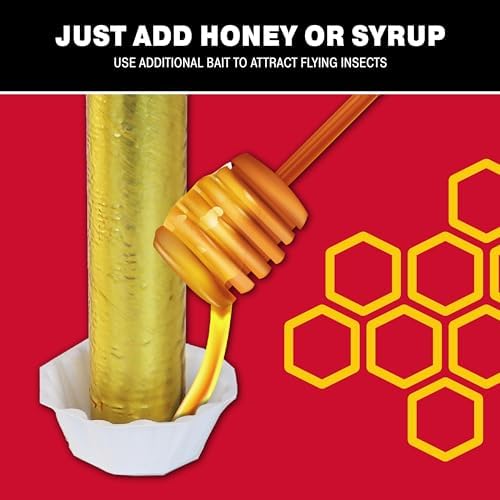 Catchmaster Gold Stick Fly Trap 4-Pk, Bug & Fruit Fly Traps for Indoors & Outdoors, Premium Adhesive Mosquito, Gnat, & Bug Catcher, Insect Killer, Pet Safe, Bulk Pest Control for Home