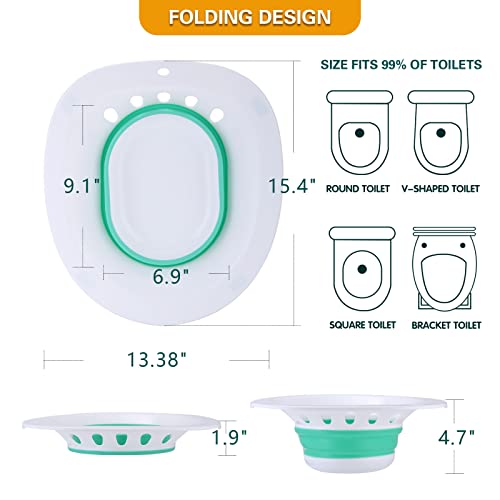 MTASTIC Sitz Bath for Toilet Seat- Soothes Hemorrhoids & Perineum, Suitable for Pregnant Women, Postpartum Care- Collapsible, Soaked Steam Relief of Vaginal/Anal Inflammation
